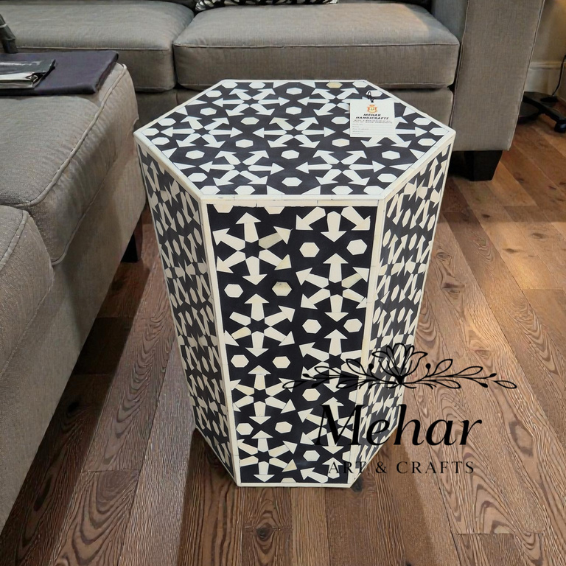 WDN BONE INLAY SIDE TABLE IN SPRINKLE STYLE