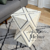 WDN NATURAL FINISH BONE INLAY SIDE TABLE