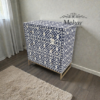 WDN BONE INLAY CHEST OF DRAWERS WITH 3 DRAWER WITH IRON BASE
