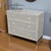WDN BONE INLAY CHEST OF DRAWER WITH 3 DRAWER WITH IRON BASE
