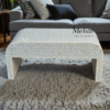WDN BONE INLAY U COFFEE TABLE WITH 2 DRAWER