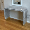 1 WDN MOP INLAY U SHAPE CONSOLE TABLE (STRIPED DESIGN)