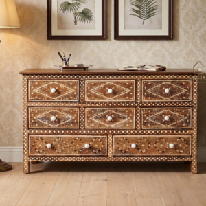 WDN BONE INLAY WORK SIDEBOARD 8 DRAWER