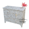 WDN MOP INLAY CHEST OF DRAWER WITH 3 DRAWER IN WHITE FINISH
