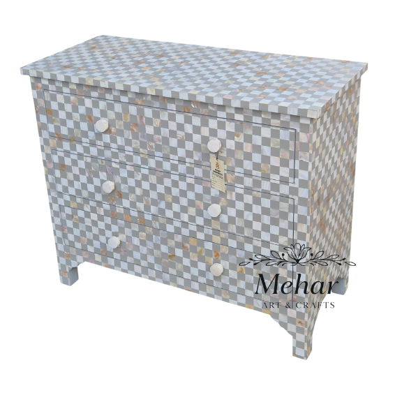 WDN MOP INLAY CHEST OF DRAWER WITH 3 DRAWER