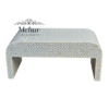 WDN BONE INLAY U COFFEE TABLE WITH 2 DRAWER