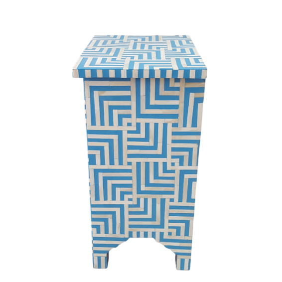 WDN Bone Inlay Bedside Table / Nightstand (2 Drawers)