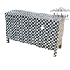 WDN BONE INLAY SIDEBOARD 2 DRAWER 4 DOOR IN BLACK AND WHITE FINISH