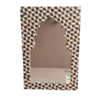 HANDCRAFTED TEAK WOOD INLAY MIRROR FRAME | GEOMETRIC WALL MIRROR
