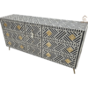 WDN BONE INLAY SIDEBOARD- BLACK & WHITE CHEST OF 9 DRAWER