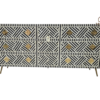 WDN BONE INLAY SIDEBOARD- BLACK & WHITE CHEST OF 9 DRAWER