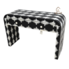 20240727_185256 WDN BONE INLAY U CONSOLE TABLE 2 DRAWER- BLACK & WHITE
