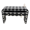 20240727_185322 WDN BONE INLAY U CONSOLE TABLE 2 DRAWER- BLACK & WHITE