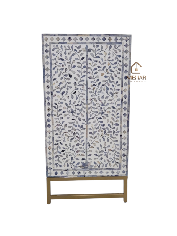 20240803_175915 WDN COLORED BONE INLAY FLORAL SIDEBOARD 2 DRAWER 4 DOOR