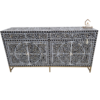 WDN MOTHER OF PEARL INLAY FLORAL SIDEBOARD 2 DRAWER 4 DOOR