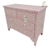WDN BONE INLAY SIDEBOARD / CHEST OF 4 DRAWER IN WHITE & PINK FINISH