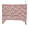 WDN BONE INLAY SIDEBOARD / CHEST OF 4 DRAWER IN WHITE & PINK FINISH