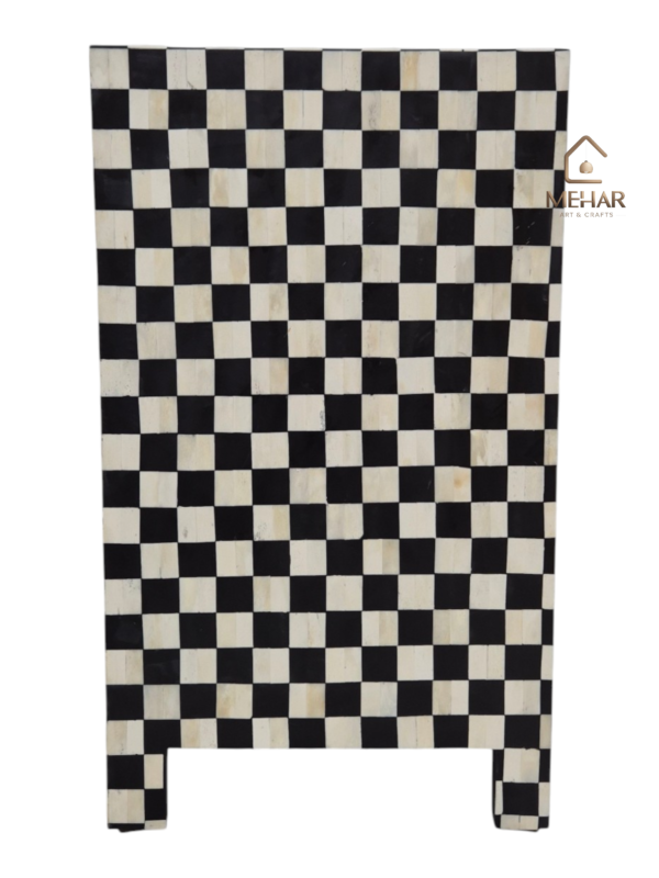 20241003_141926 WDN BONE INLAY CHEST OF DRAWERS IN BLACK & WHITE FINISH