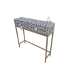 20241013_143744 WDN BONE INLAY CONSOLE TABLE 2 DRAWER WITH MATCHING STOOL