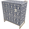 20241013_144611 WDN BONE INLAY CHEST OF DRAWERS 3 DRAWER WITH METAL BASE