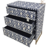 20241013_144651 WDN BONE INLAY CHEST OF DRAWERS 3 DRAWER WITH METAL BASE