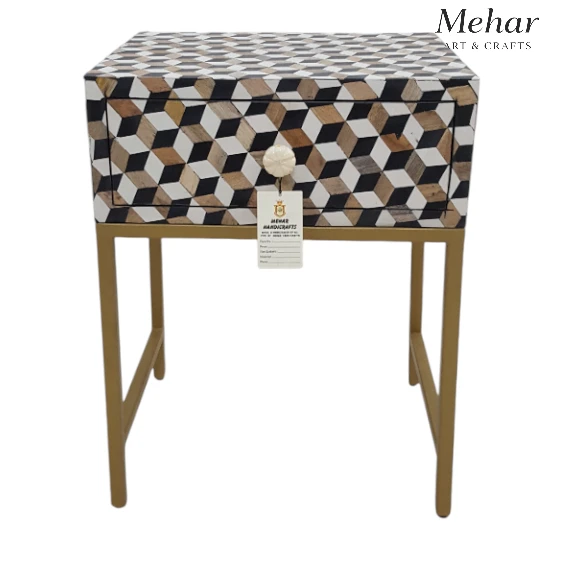 20241023_180238-Photoroom WDN Resin Inlay Bedside Table with Iron Base (1 Drawer)