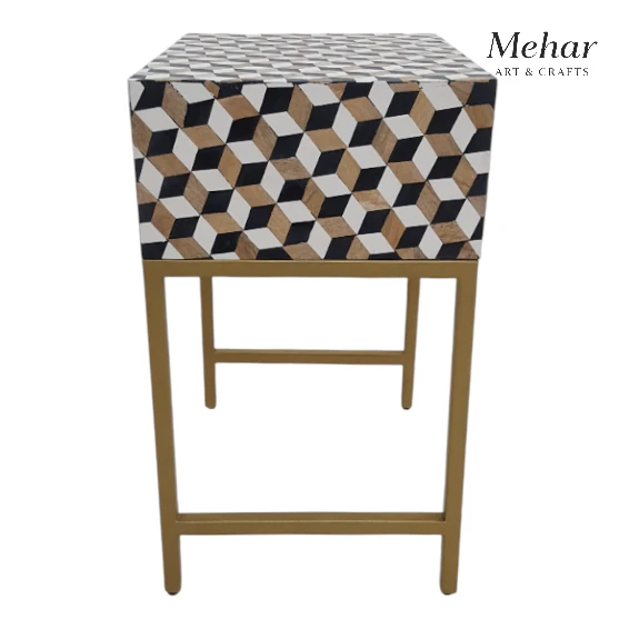 20241023_180257-Photoroom WDN Resin Inlay Bedside Table with Iron Base (1 Drawer)