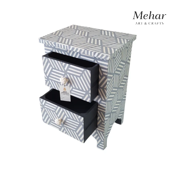 20241024_145241-Photoroom WDN Bone Inlay Bedside Table with 2 Drawers- Handmade Geometric Nightstand