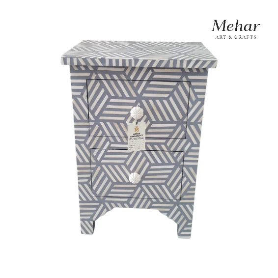 20241024_145321-Photoroom WDN Bone Inlay Bedside Table with 2 Drawers- Handmade Geometric Nightstand