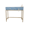 WDN BONE INLAY FLORAL CONSOLE TABLE WITH METAL BASE 2 DRAWER