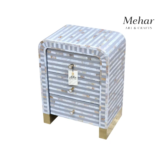 20241225_170541 WDN MOP Inlay Bedside Table with 3 Drawers