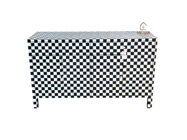 20250121_152622 WDN BONE INLAY SIDEBOARD 2 DRAWER 4 DOOR IN BLACK AND WHITE FINISH