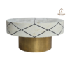 WDN NATURAL BONE INLAY COFFEE TABLE IN WHITE & BLACK FINISH