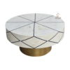 WDN NATURAL BONE INLAY COFFEE TABLE IN WHITE & BLACK FINISH