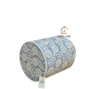 WDN FLORAL BONE INLAY SIDE TABLE IN GREY FINISH