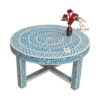 20251010_175206 WDN BONE INLAY FLORAL COFFEE TABLE WITH MATCHING STOOL (SET OF 5)