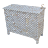 WDN MOTHER OF PEARL INLAY CHEST OF 3 DRAWER IN GREY FINISH