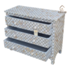 WDN MOTHER OF PEARL INLAY CHEST OF 3 DRAWER IN GREY FINISH