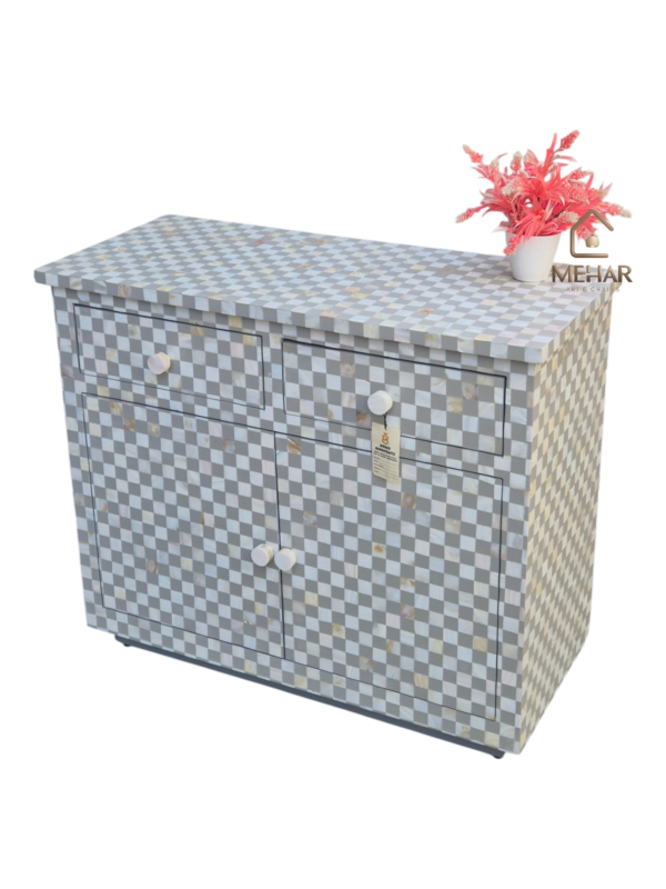 20251014_145251 WDN MOTHER OF PEARL INLAY CHEST DRAWER WITH 2 DRAWER & 2 DOOR
