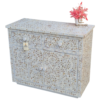 20251014_151643 WDN FLORAL MOTHER OF PEARL INLAY CHEST OF DRAWER WITH 2 DRAWER 2 DOOR