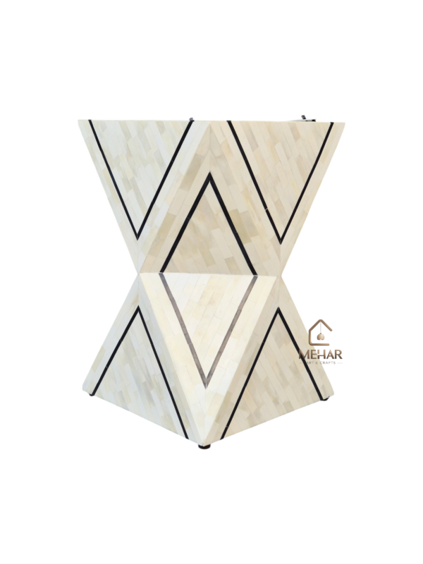 20251016_145152 WDN BONE INLAY SIDE TABLE IN BLACK & WHITE FINISH
