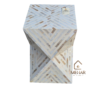 WDN MOTHER OF PEARL INLAY SIDE TABLE IN WHITE FINISH