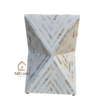 WDN MOTHER OF PEARL INLAY SIDE TABLE IN WHITE FINISH