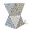 WDN MOTHER OF PEARL INLAY SIDE TABLE IN WHITE FINISH