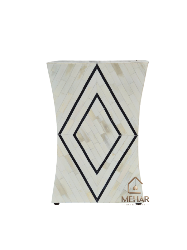 20251016_151735 WDN Bone Inlay BLACK & WHITE Side Table