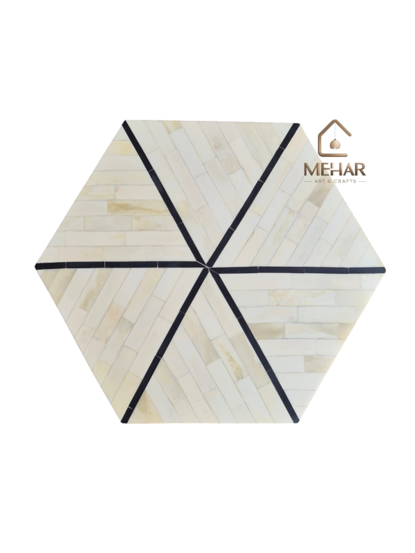 WDN BONE INLAY BLACK & WHITE SIDE TABLE