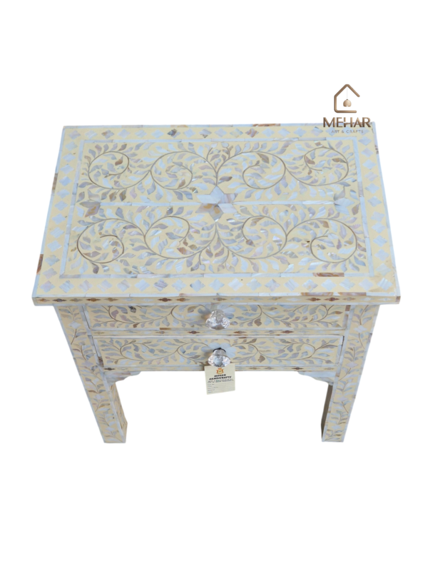 20251016_162118 WDN MOP Floral Inlay Bedside Table (2 Drawers)