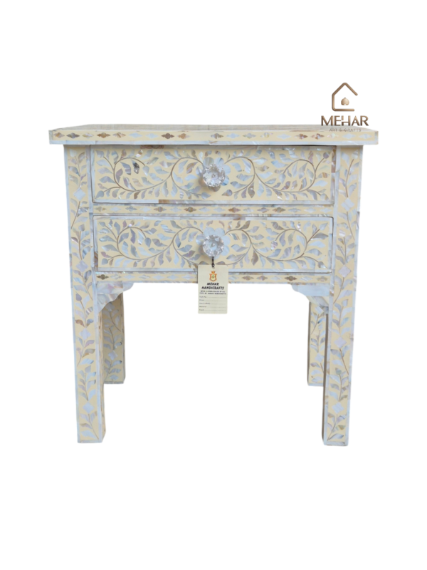 20251016_162126 WDN MOP Floral Inlay Bedside Table (2 Drawers)