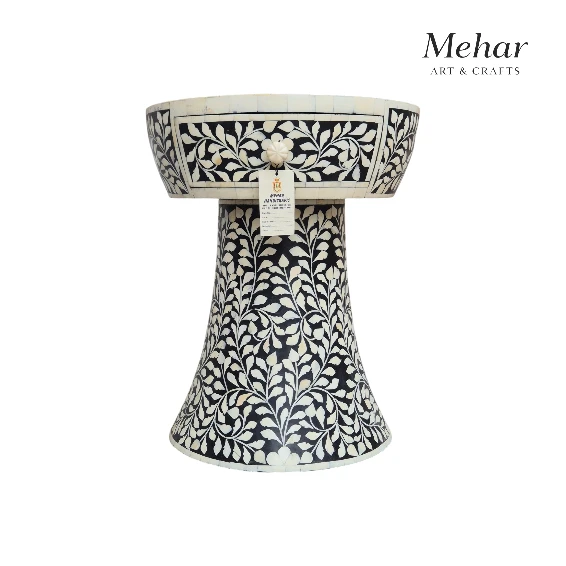 20251103_151853 WDN Floral Bone Inlay Bedside Table (1 Drawer)