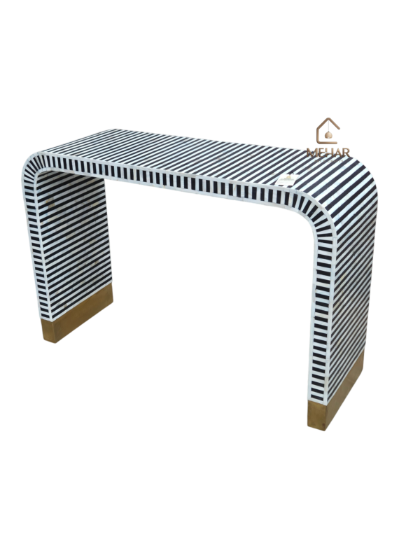 20251103_154520 WDN MOP INLAY U SHAPE CONSOLE TABLE (STRIPED DESIGN)